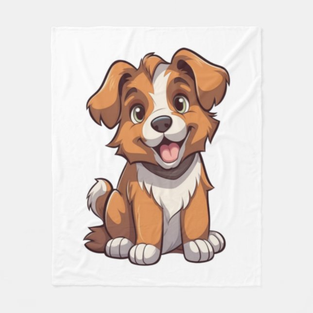 Manta Polar Kawaii Australian Shepherd Puppy (Anverso)