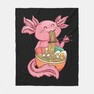 Manta Polar Kawaii Axolotl Comiendo fideos Ramen Anime Kids Gi