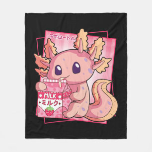 Manta Polar Kawaii Axolotl estilo japonés Anim de fresa