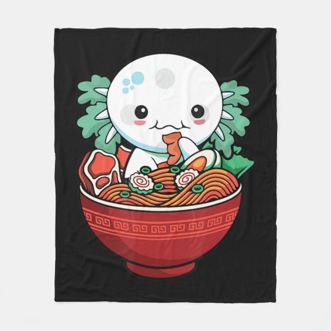 Manta Polar Kawaii Axolotl Ramen japonés Anime Lover Teen Gir (Anverso)