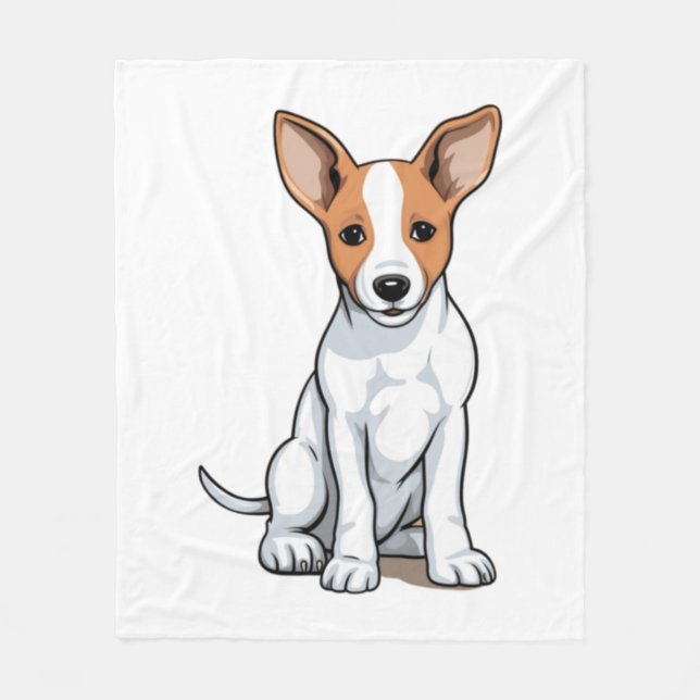 Manta Polar Kawaii Basenji Puppy (Anverso)