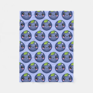 Manta Polar Kawaii Blueberry Fleece Blanket