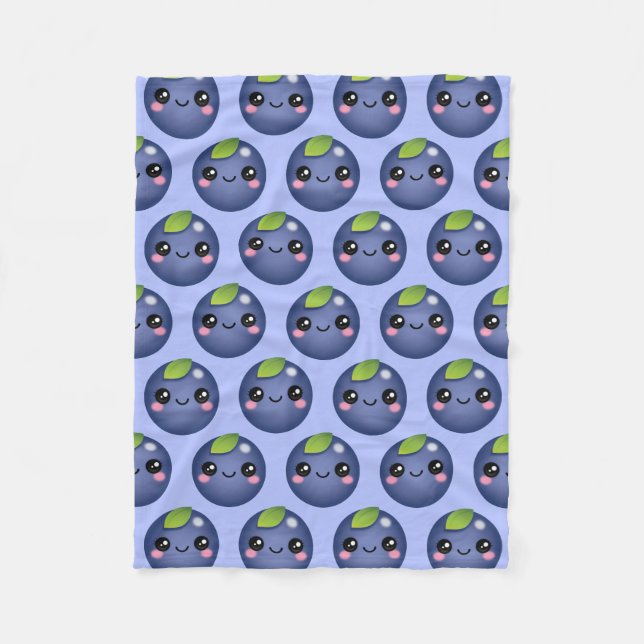 Manta Polar Kawaii Blueberry Fleece Blanket (Anverso)