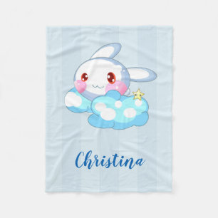 Manta Polar Kawaii Bunny, Personalizado de Cloud & Star