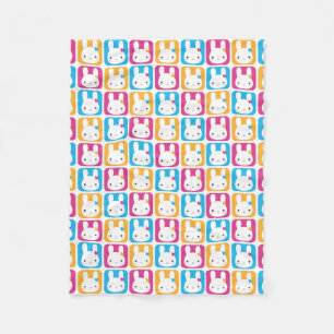 Manta Polar Kawaii Bunny Squares