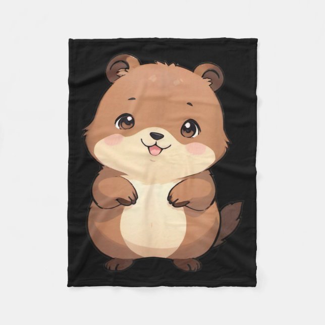 Manta Polar Kawaii Chibi Marmota - Panfurware Llc  (Anverso)