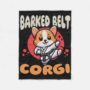 Manta Polar Kawaii Cinturón Negro Corgi Perro Karate Cinturón