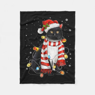 Manta Polar Kawaii Cute Gato Negro Santa Se Molesta En La Vida