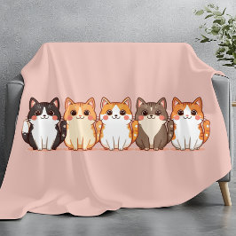 Manta Polar Kawaii Cutie Kitty Crew | Cozy Peach Pink Cat Mom 