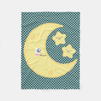 Manta Polar Kawaii Moon y Stars Fleece Blanket