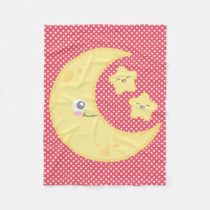 Manta Polar Kawaii Moon y Stars Fleece Blanket