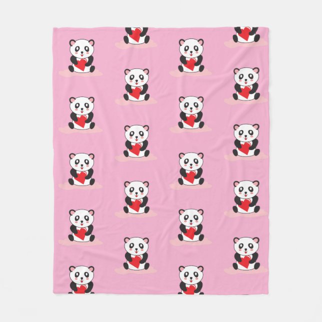 Manta Polar Kawaii Panda Plush Blanket para niños (Anverso)