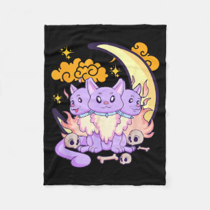Manta Polar Kawaii Pastel Goth Lindo Y Perro De 3 Cabezas Hall
