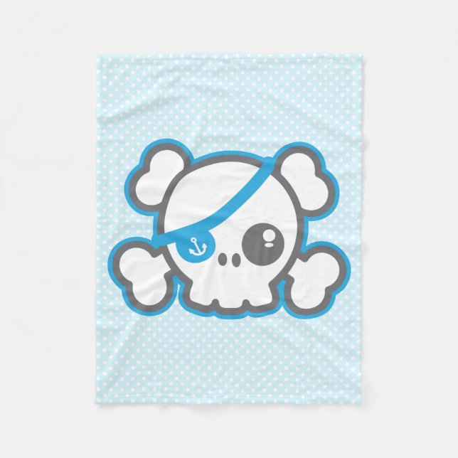 Manta Polar Kawaii Pirate Skull Fleece Blanket (Anverso)