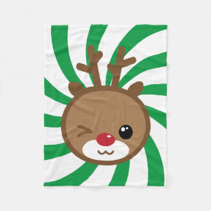 Manta Polar Kawaii Reindeer Pequeña Fleece Blanket