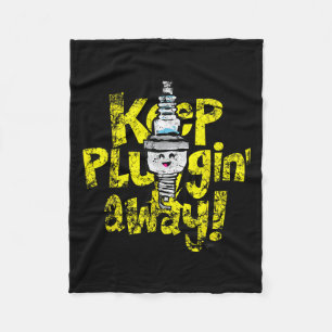 Manta Polar Kawaii Spark Plug Keep Pluggin Away Motivational R