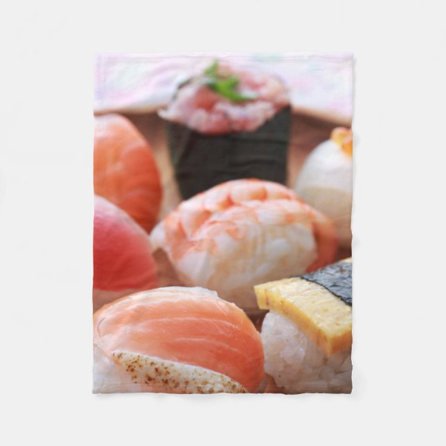 Manta Polar Kawaii Sushi Delight – Fleece Blanket (Anverso)