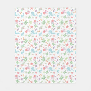 Manta Polar Kawaii Under the Sea Baby Shower Neutral Pastel