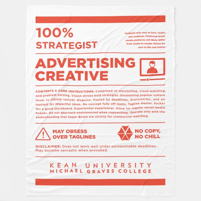 Manta Polar Kean MGC Advertising Care Label (Anverso)