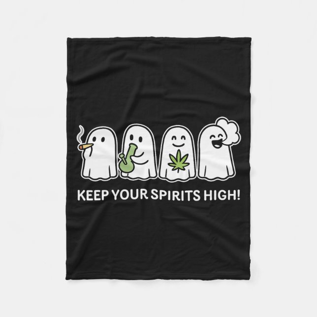 Manta Polar Keep Your Spirits High Ghost Smoking Weed Hallowee (Anverso)