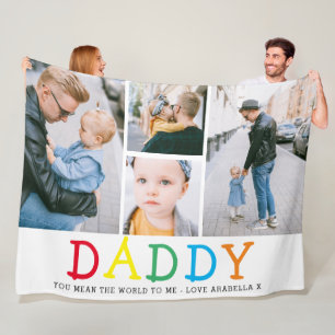 Manta Polar Keepsake, Collage de fotos 'Daddy' personalizado p
