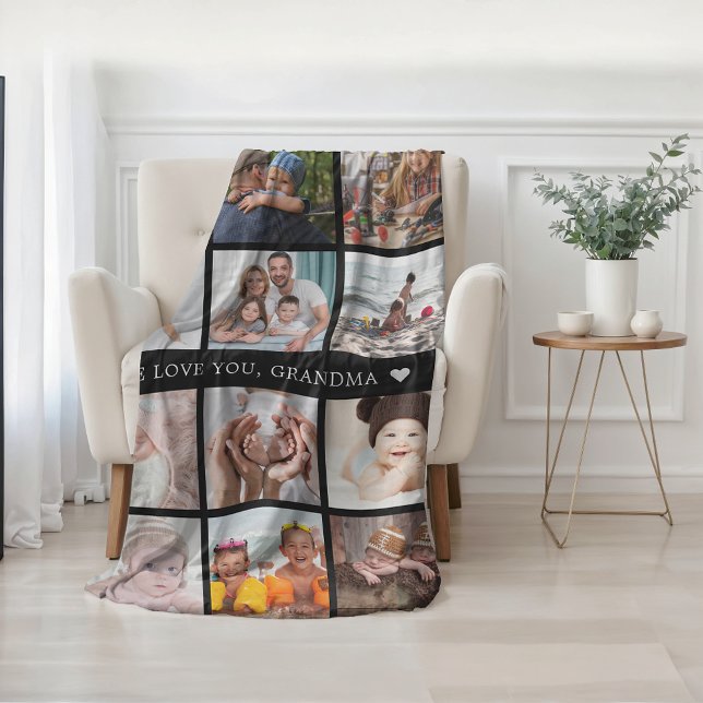 Manta Polar Keepsake Mom Grandma Collage de fotos (Keepsake Mom Grandma Photo Collage Fleece Blanket)