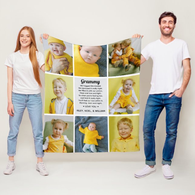 Manta Polar Keepsake Poem to Grandma Nana from Grandkids Photo (In situ)