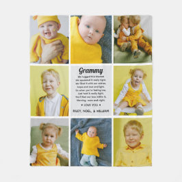 Manta Polar Keepsake Poem to Grandma Nana from Grandkids Photo