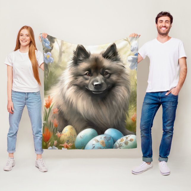 Manta Polar Keeshond con huevos de Pascua (In situ)