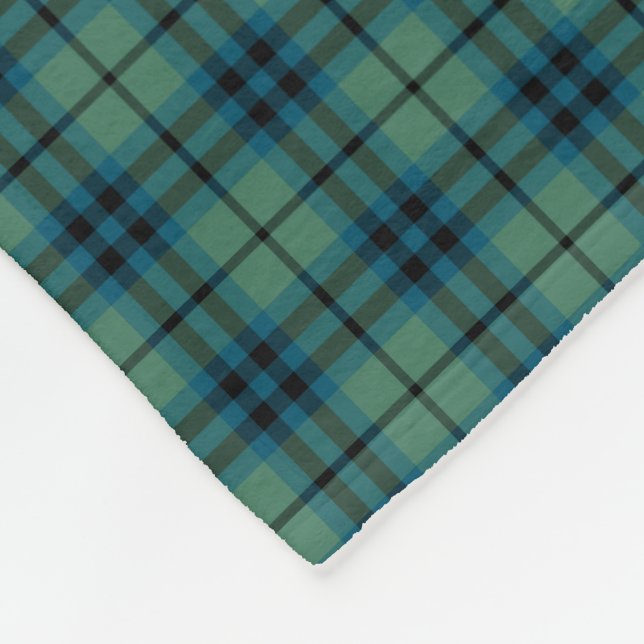 Manta Polar Keith Clan Light Green y Blue Ancient Tartan (Esquina)