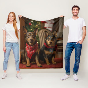 Manta Polar Kelpie australiano por los Navidades de la chimene