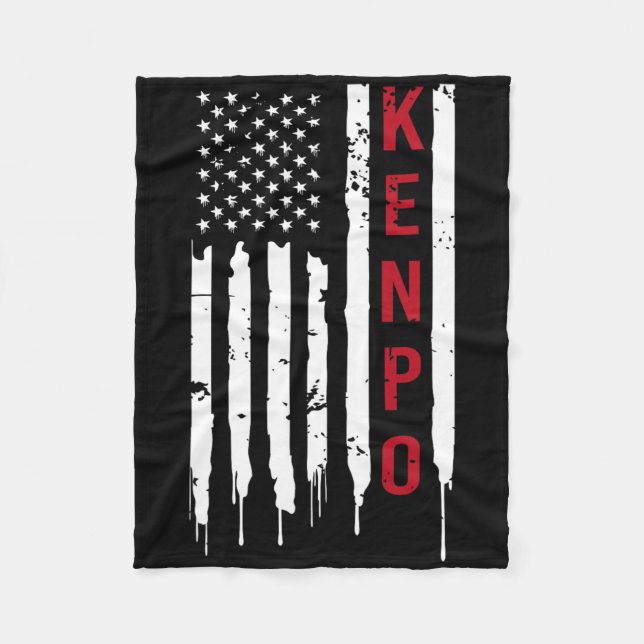 Manta Polar Kenpo Karate Bandera Americana Para Hombres (Anverso)