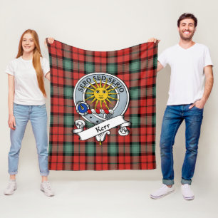 Manta Polar Kerr antiguo clan Badge Tartan Plaid