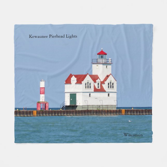 Manta Polar Kewaunee Pierhead Lights blands (Frente (Horizontal))