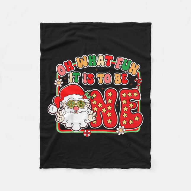 Manta Polar Kids 1st Birthday Christmas Vibes Oh What Fun It I (Anverso)