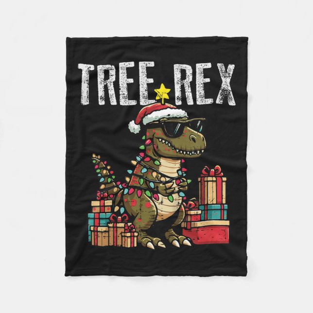 Manta Polar Kids Christmas Dinosaur Tree Rex Xmas Trex Toddler (Anverso)