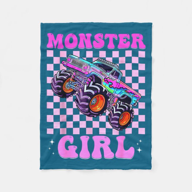 Manta Polar Kids Monster Truck Girl Nk Monster Trucks Lover Mo (Anverso)