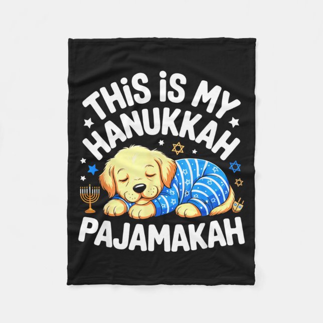 Manta Polar Kids My Hanukkah Pajamas Pajamakah Puppy Hanukkah  (Anverso)