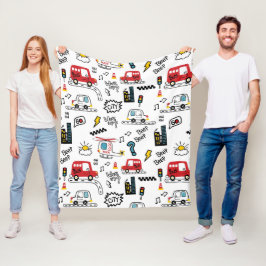 Manta Polar Kids Playful Transport Pattern 