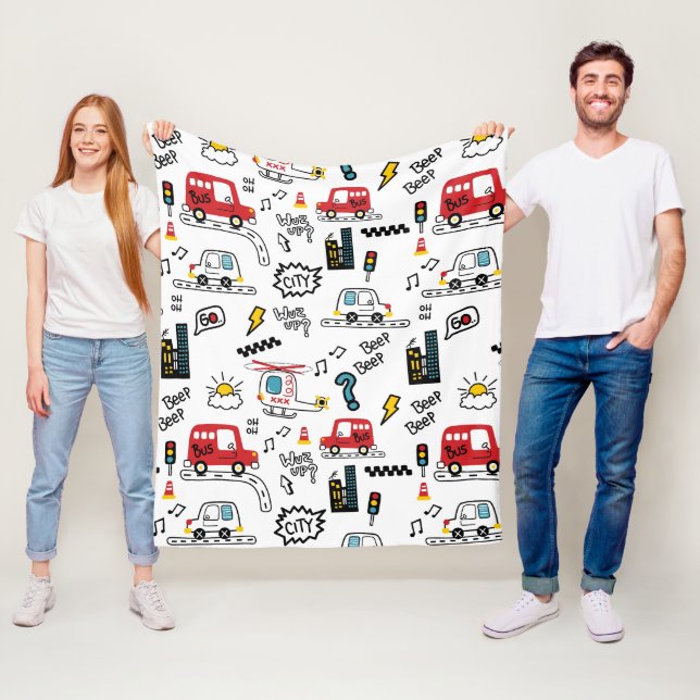 Manta Polar Kids Playful Transport Pattern  (In situ)