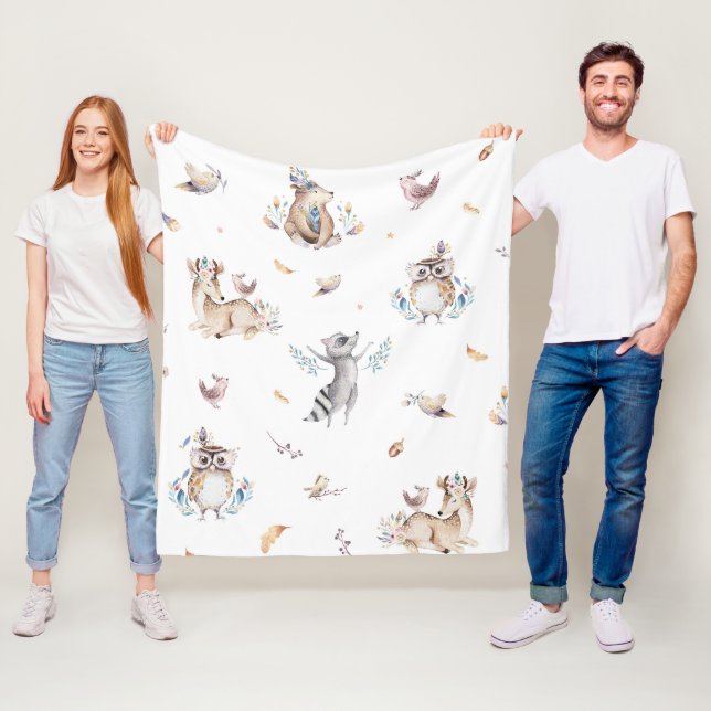 Manta Polar Kids Woodland Animal Blankets (In situ)