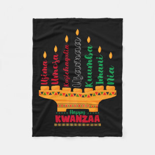 Manta Polar Kinara Siete Velas Principios de Kwanzaa Feliz K