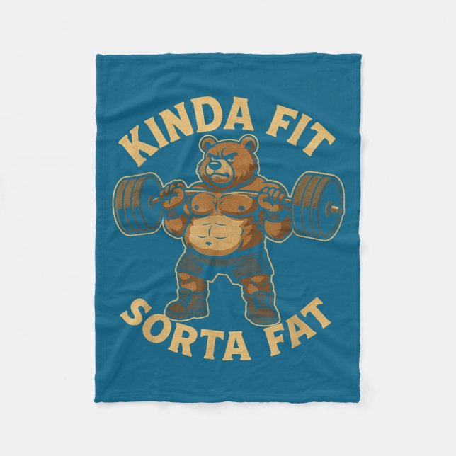 Manta Polar Kinda Fit Sorta Fat - Funny Gym Bear Weightlifting (Anverso)