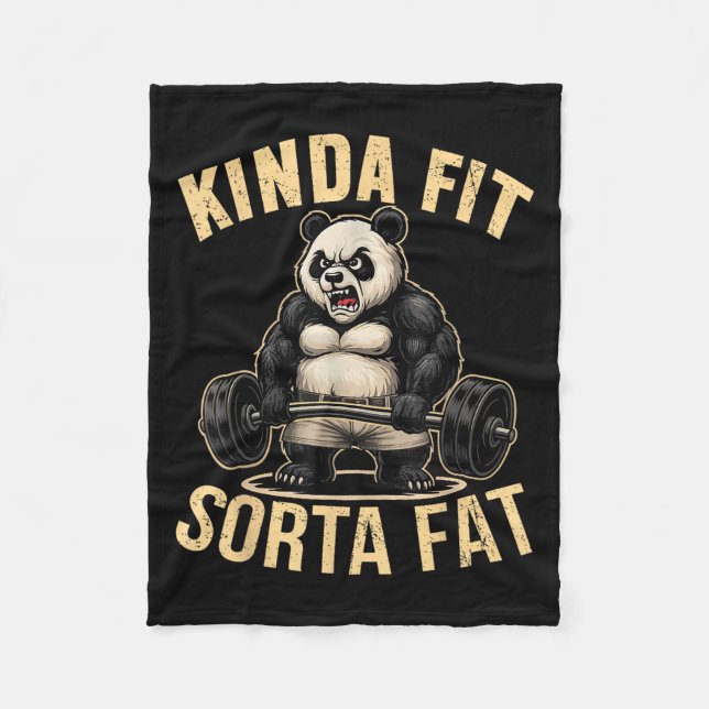 Manta Polar Kinda Fit Sorta Fat - Funny Gym Panda Weightliftin (Anverso)