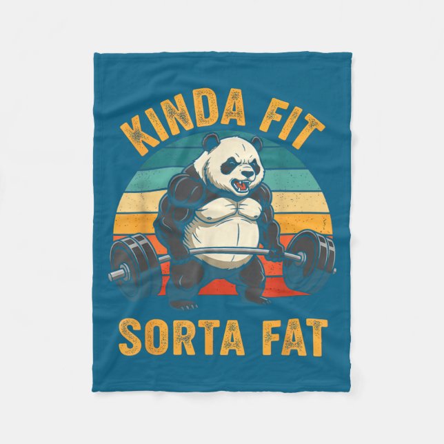 Manta Polar Kinda Fit Sorta Fat Funny Gym Panda Weightlifting  (Anverso)