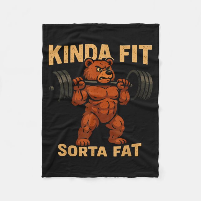 Manta Polar Kinda Fit Sorta Fat Strong Cartoon Bear Gym Funny  (Anverso)