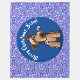 Manta Polar KiniArt Gales Navidades Terrier Fleece Blanket