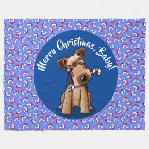 Manta Polar KiniArt Gales Navidades Terrier Fleece Blanket