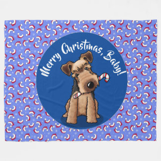 Manta Polar KiniArt Gales Navidades Terrier Fleece Blanket