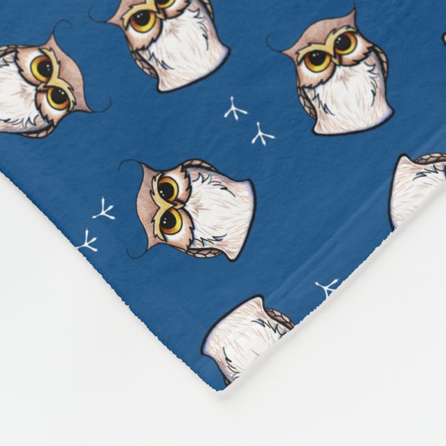 Manta Polar KiniArt Owls Fleece Blanket (Esquina)